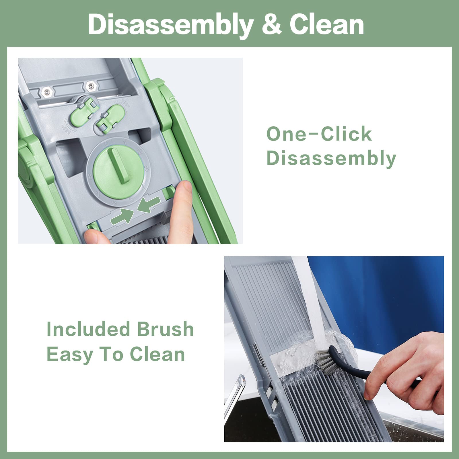 JS03 green slicer 420 stainless blades for durable performance.