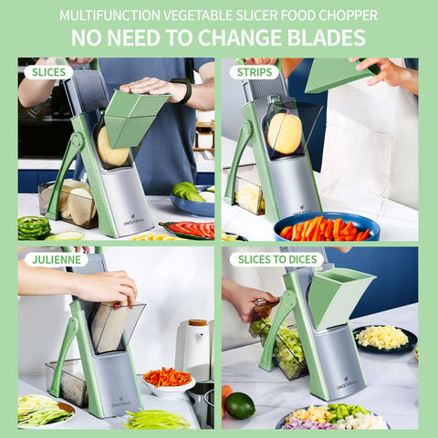 JS03 green slicer cleaning brush included for easy cleanup.
