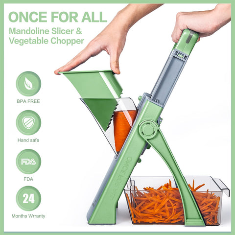 ONCE FOR ALL JS03 green slicer with 24-month warranty offers confident usage.