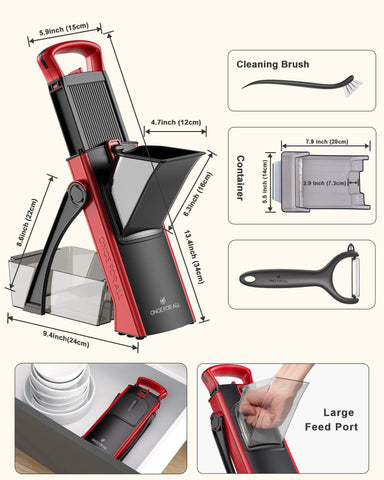 ONCE FOR ALL Safe Mandoline Slicer 420 stainless blades ensure durable performance