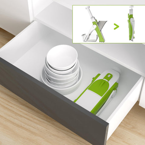 ONCE FOR ALL Safe Mandoline Slicer cleaning brush included for easy cleanup.