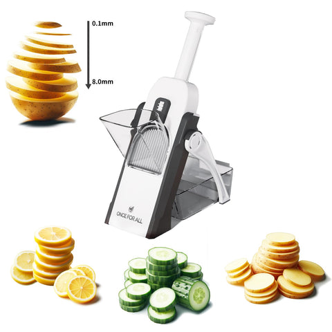 ONCE FOR ALL Safe Mandoline Slicer includes a 24-month warranty for peace of mind.