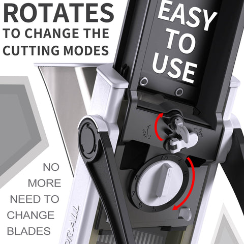 ONCE FOR ALL Mandoline Plus detachable blades for easy cleaning and storage