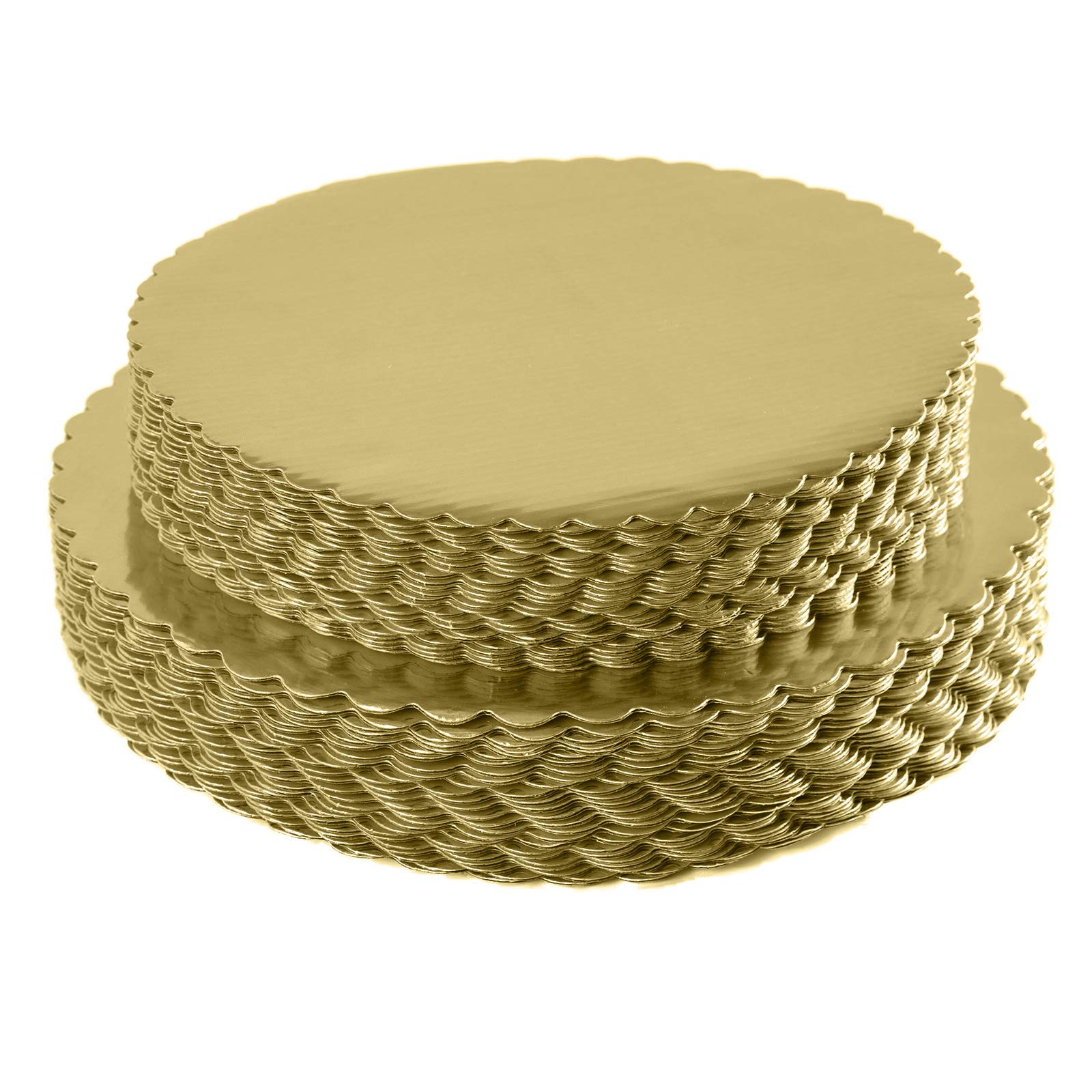 ONE MORE gold 10-inch cakeboard pack of 25 shown for elegant cake presentations.