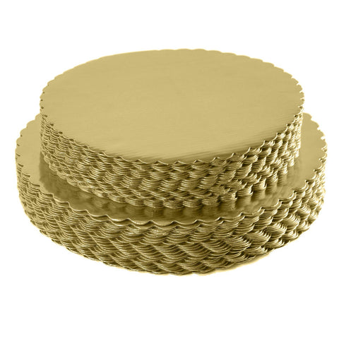 ONE MORE gold 10-inch cakeboard pack of 25 shown for elegant cake presentations.