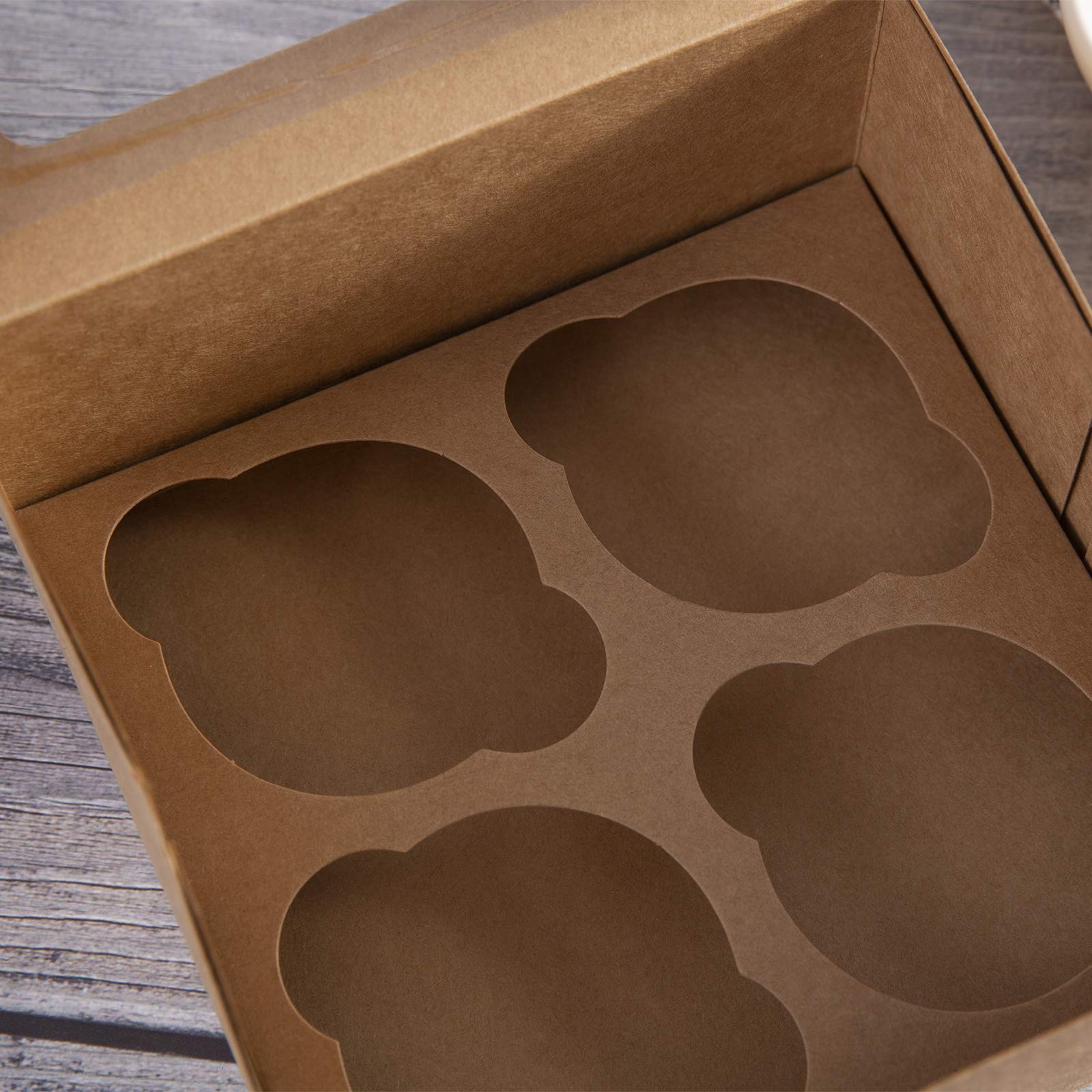 ONE MORE kraft cupcake box ideal for delivery packaging for fresh treats.
