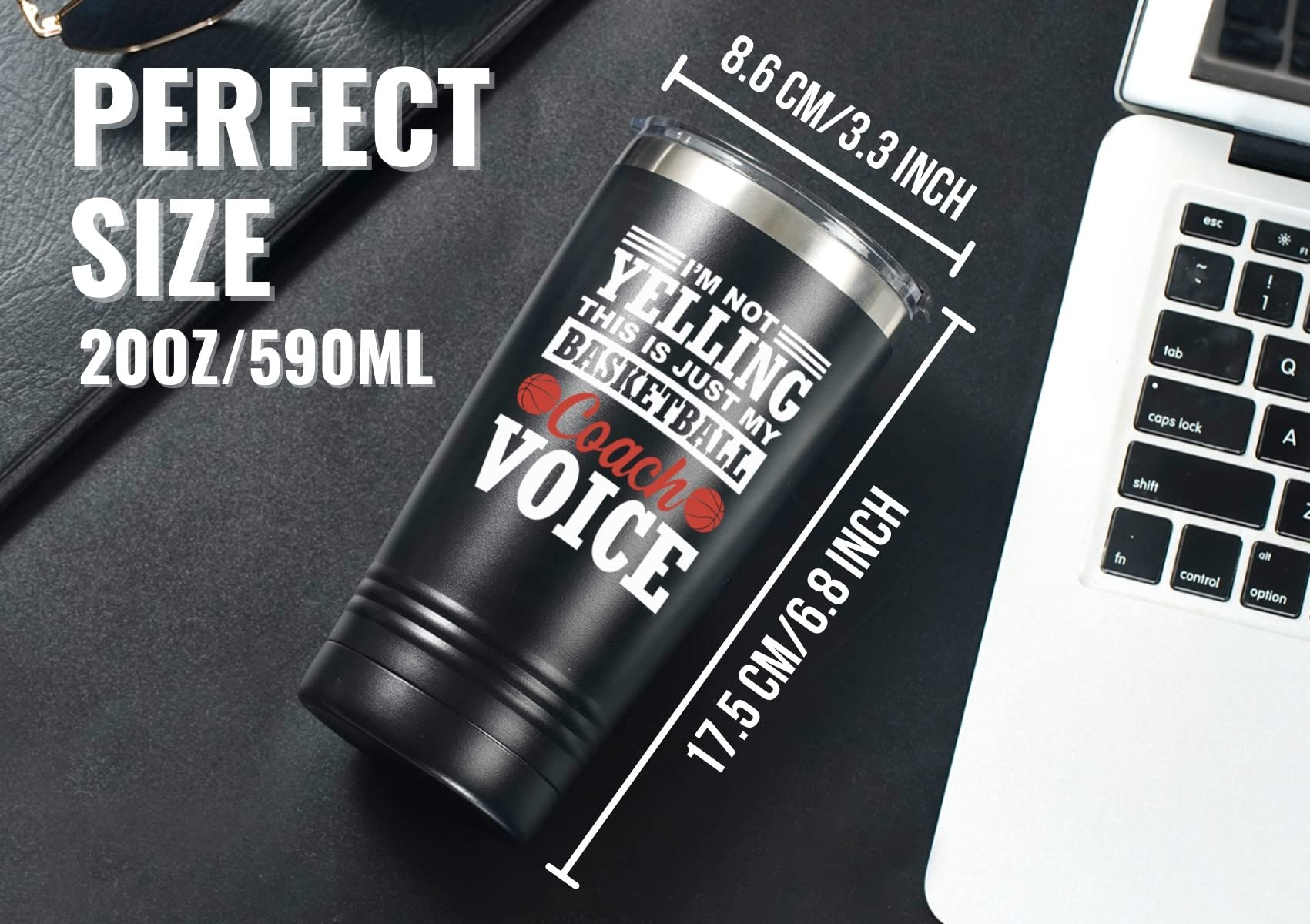 Onebttl 20oz capacity, ideal for long practices and travel coffee.