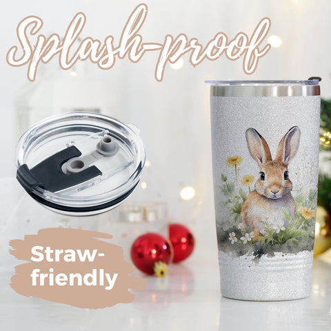Onebttl Glitter Tumbler close-up: sparkling embellishments add charm and durability.
