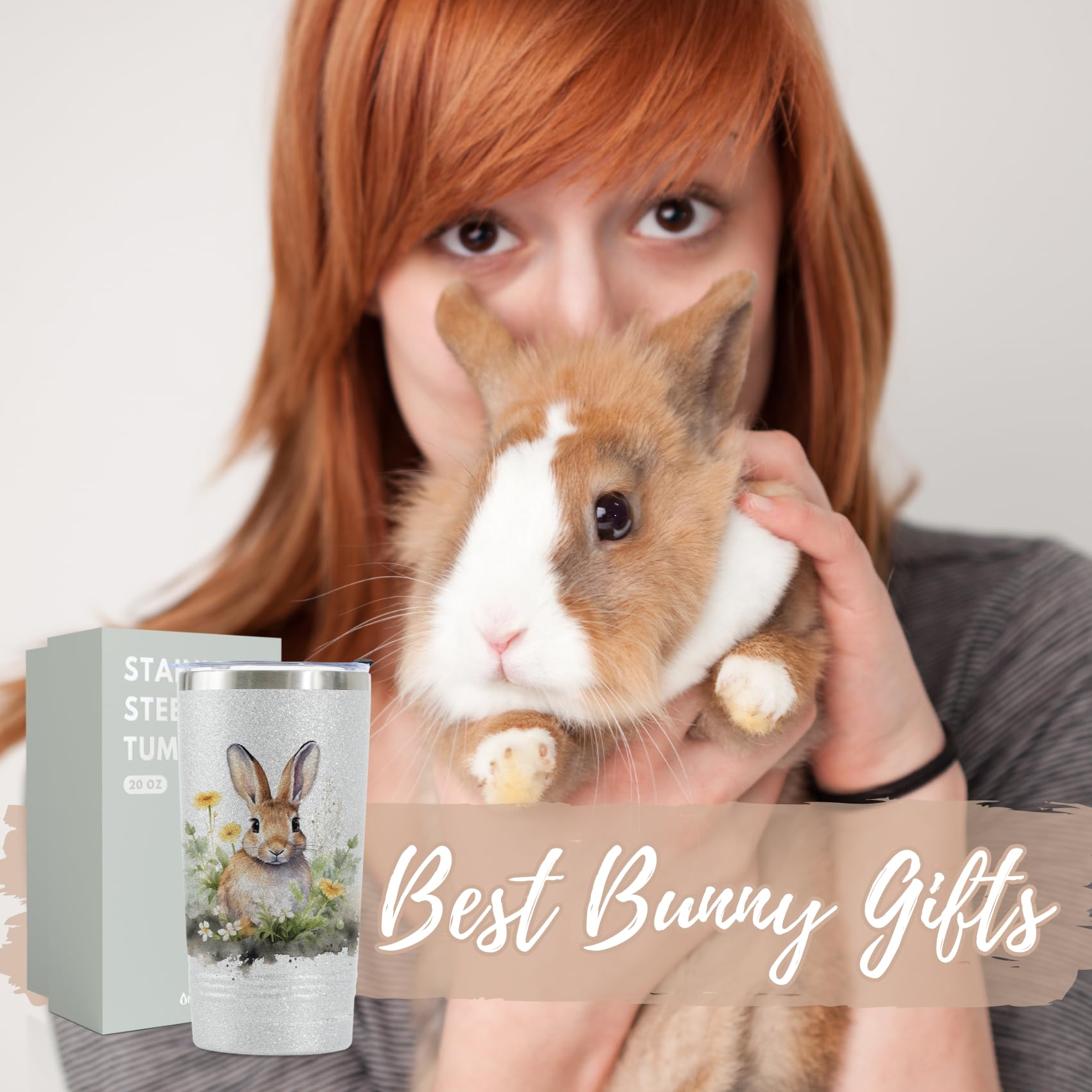 Onebttl Bunny Glitter Tumbler design: eye-catching sparkle for bunny lovers and gifts.