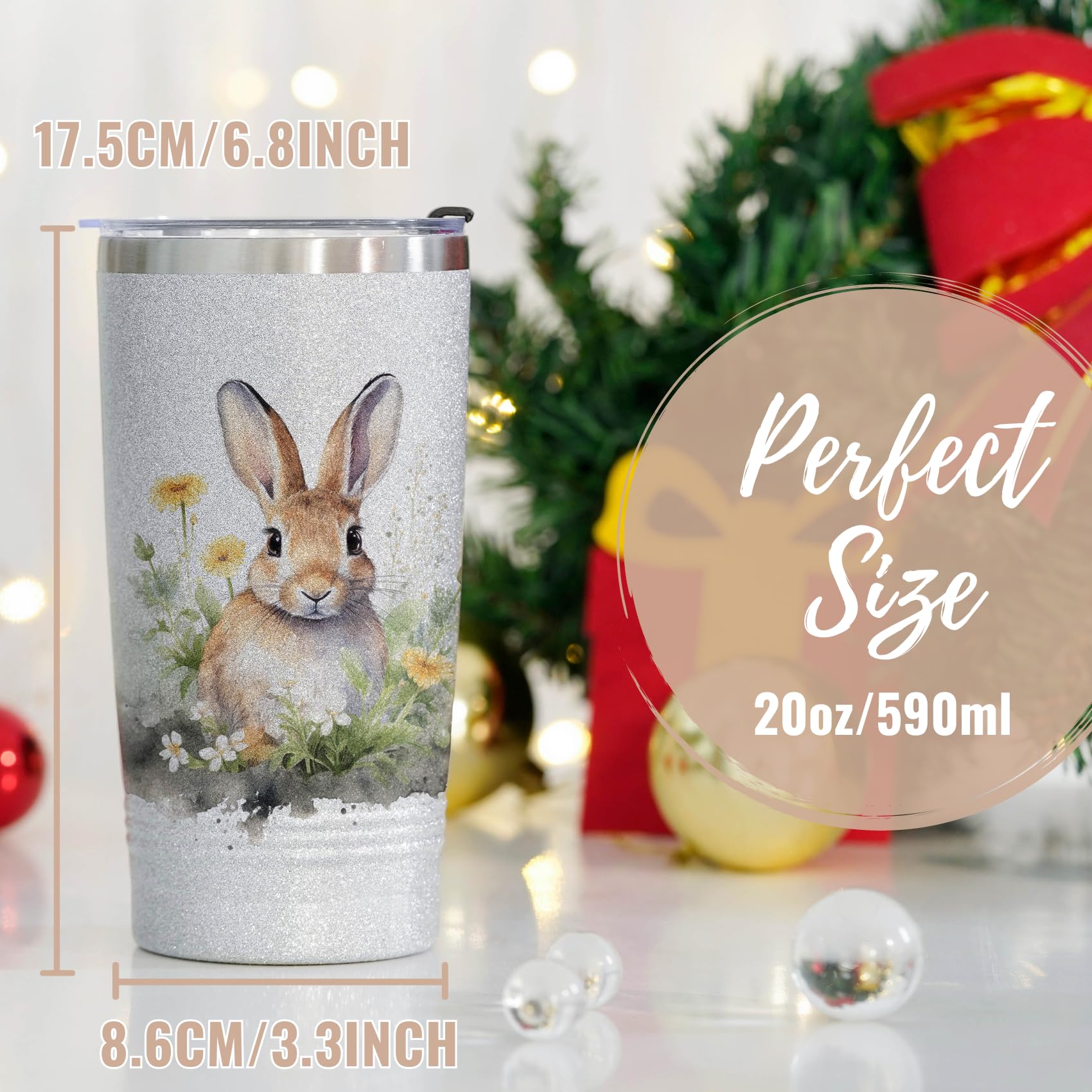 Onebttl Bunny Glitter Tumbler Gift Box: ready-to-gift presentation for celebrations.
