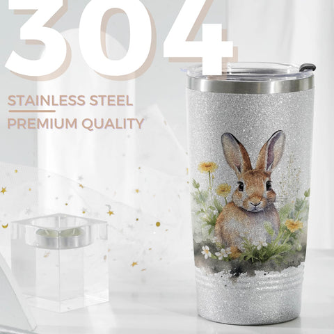 Onebttl Bunny Glitter Tumbler interior: double-wall insulation maintains preferred temperatures.