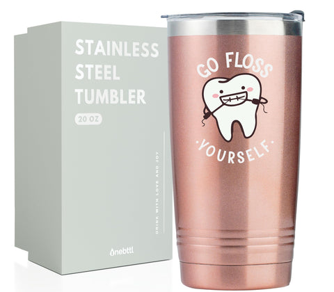 Onebttl Floss 20oz tumbler front view with condensation-free stainless finish.