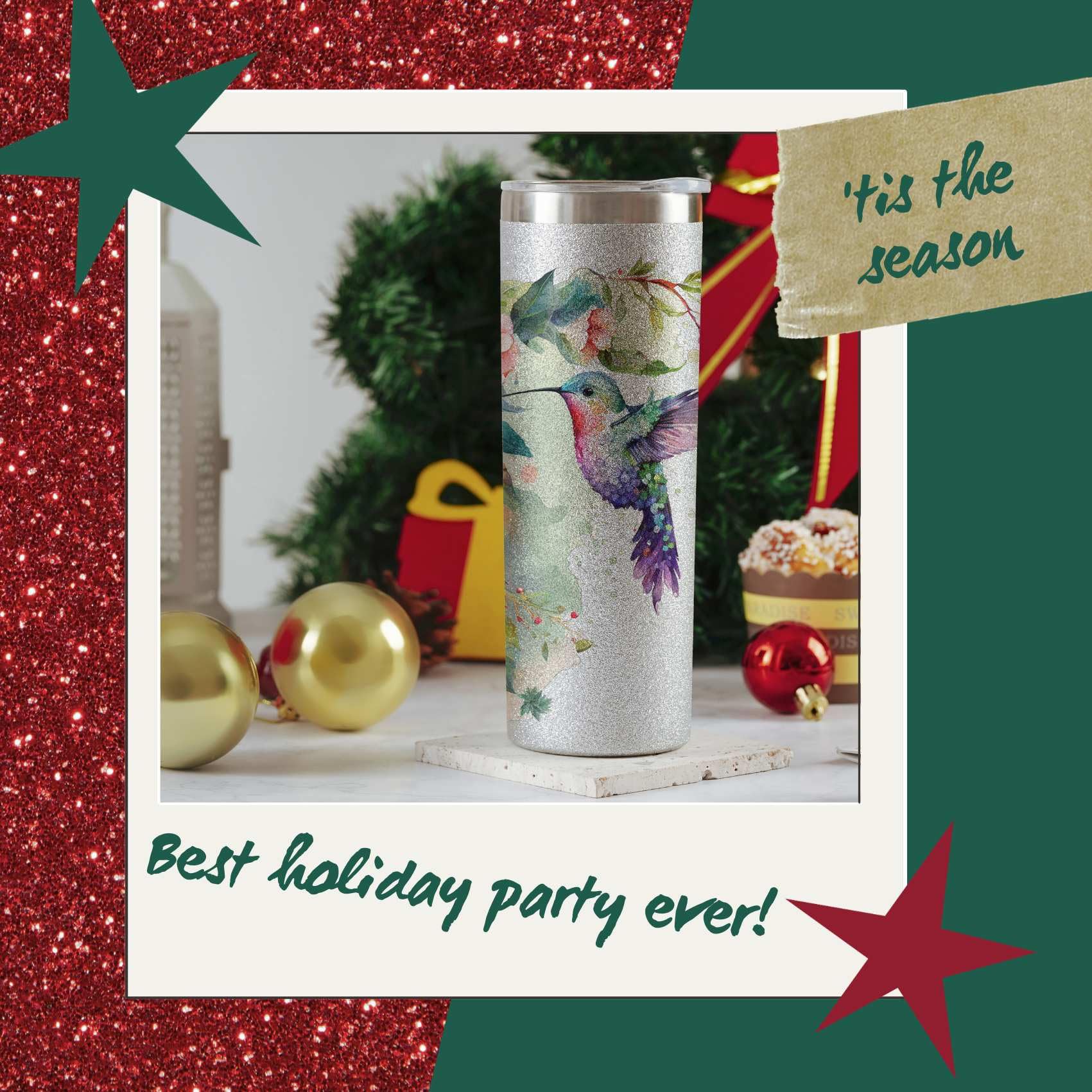 Onebttl hummingbird tumbler in gift box with greeting card