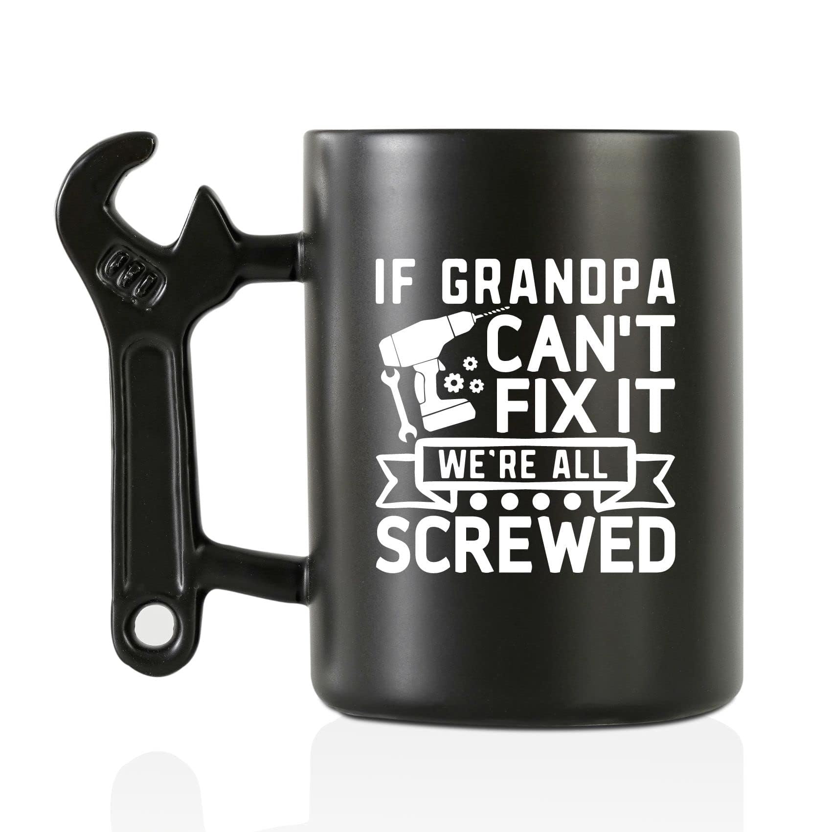 Onebttl grandpa wrench mug handle, a tactile gift for a tinkering grandfather.