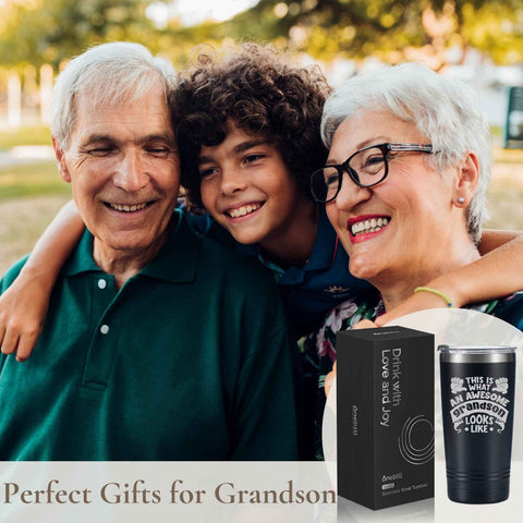 Onebttl Grandson Gifts Tumbler on a desk ready for daily use