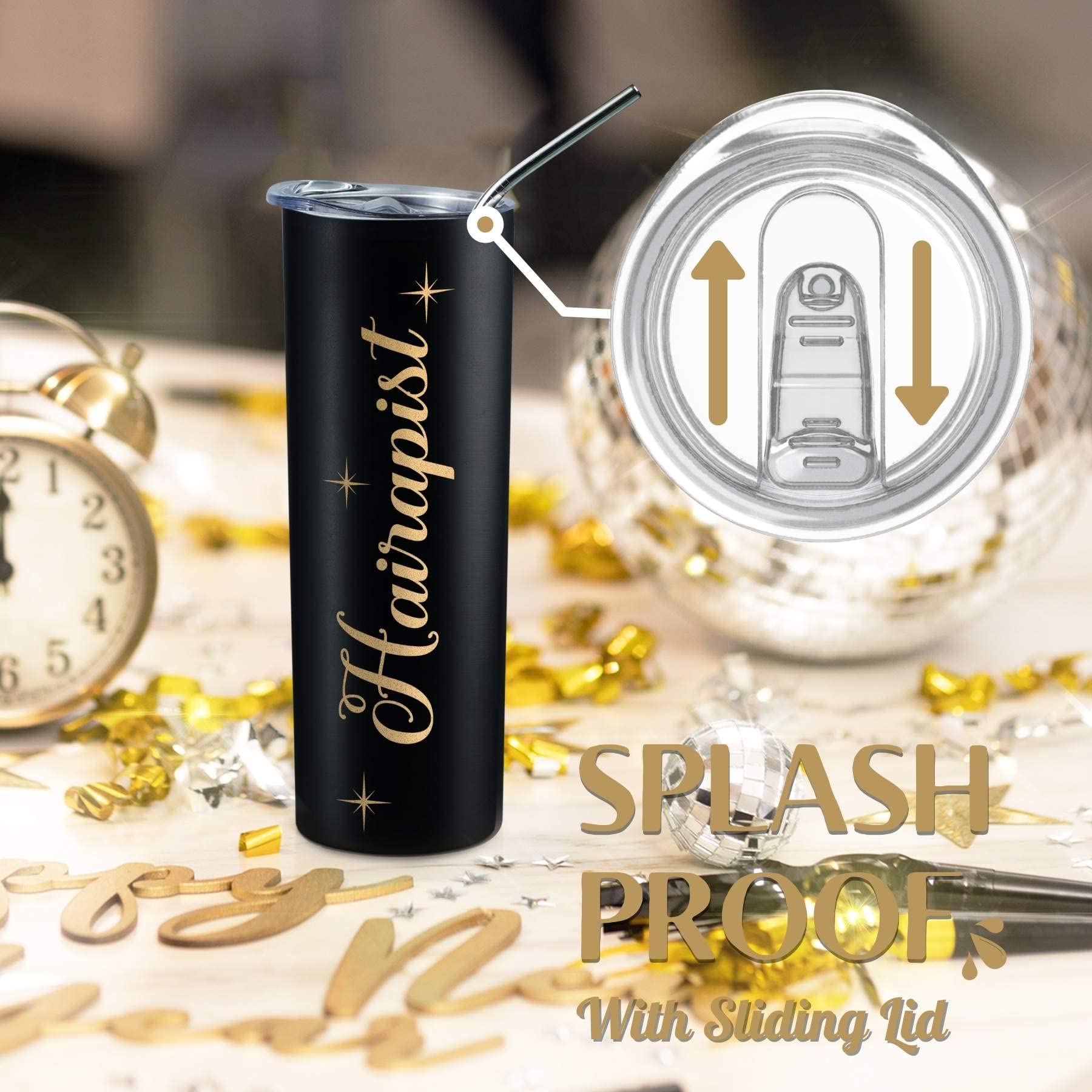 Onebttl hair stylist tumbler with greeting card for a personal touch