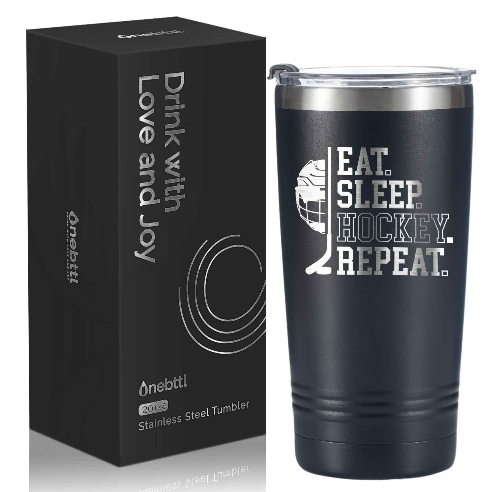 Onebttl Ice Hockey Tumbler with lid and straw for on-the-go use