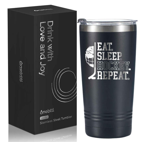 Onebttl Ice Hockey Tumbler with lid and straw for on-the-go use