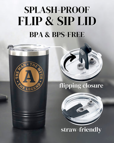Onebttl monogram initials tumbler with personalized gift touch