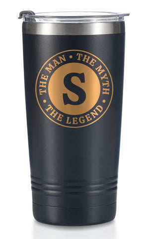 Onebttl Man the Myth mug with initials for a personalized daily coffee ritual.