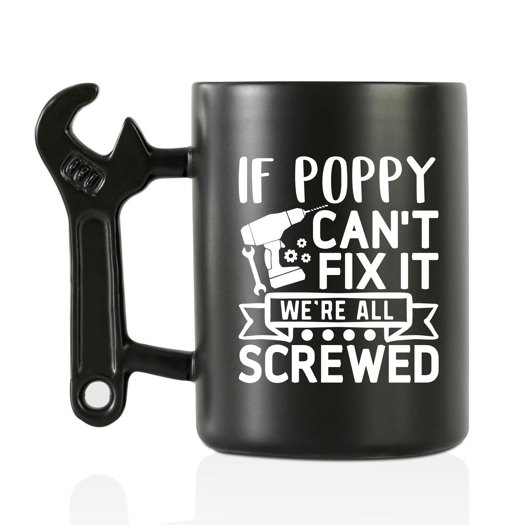 Onebttl poppy gift mug with wrench handle for a playful grandpa moment