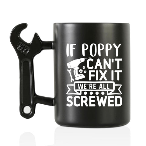 Onebttl poppy gift mug with wrench handle for a playful grandpa moment