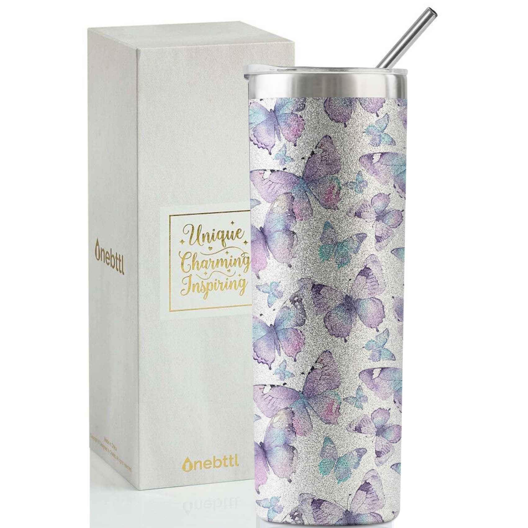 Onebttl purple butterfly gifts 20oz tumbler design ideal for butterfly lovers on the go