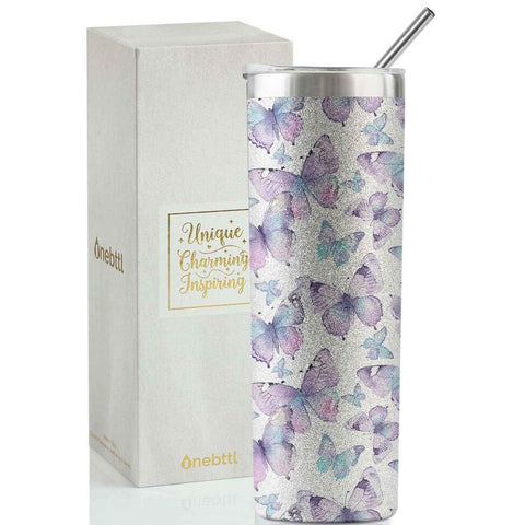 Onebttl purple butterfly gifts 20oz tumbler design ideal for butterfly lovers on the go