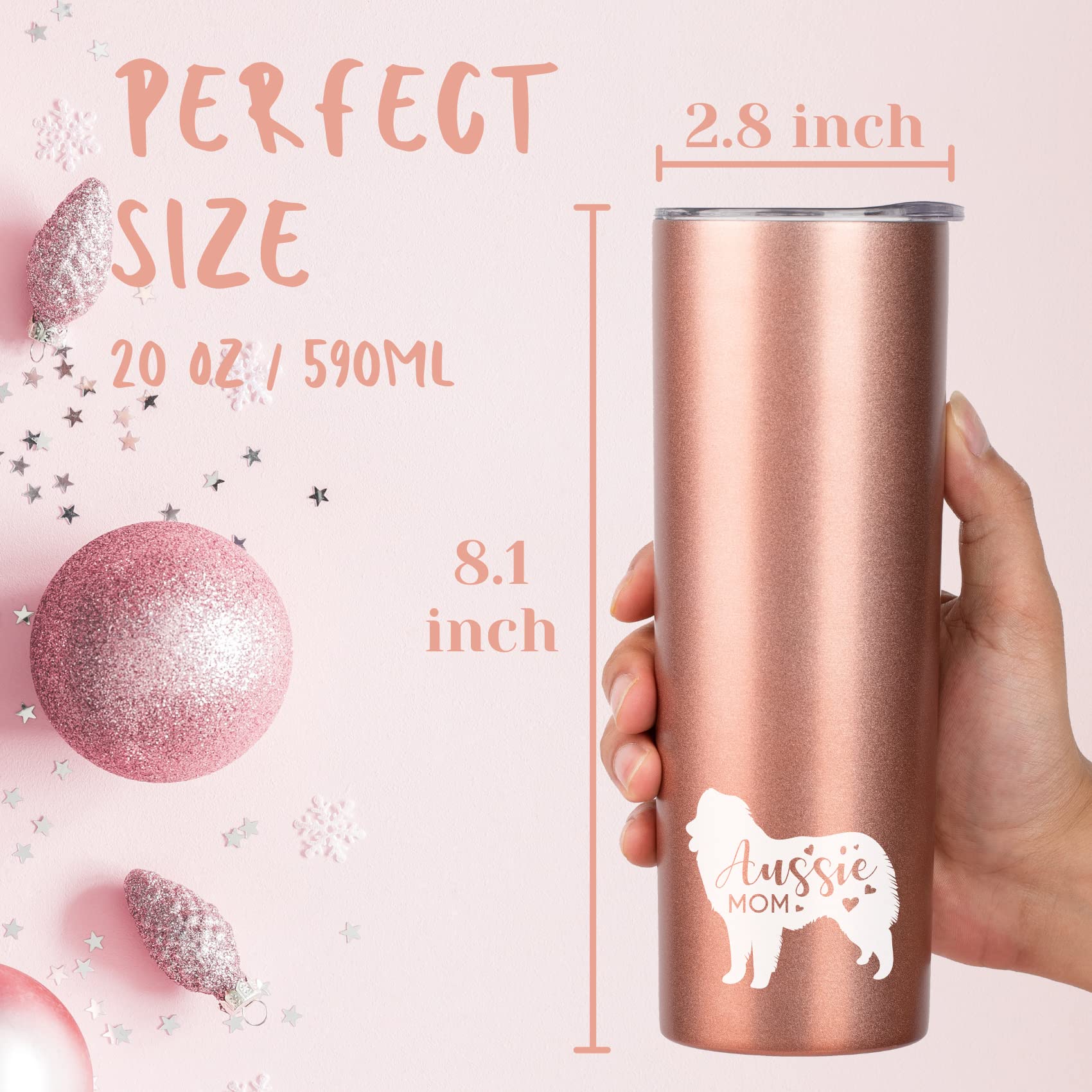 Onebttl rose gold 20oz tumbler insulated layer showcases long-lasting cold drinks.