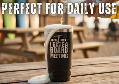 Onebttl Surfing Tumbler beach scene showcases a durable travel companion for active days.