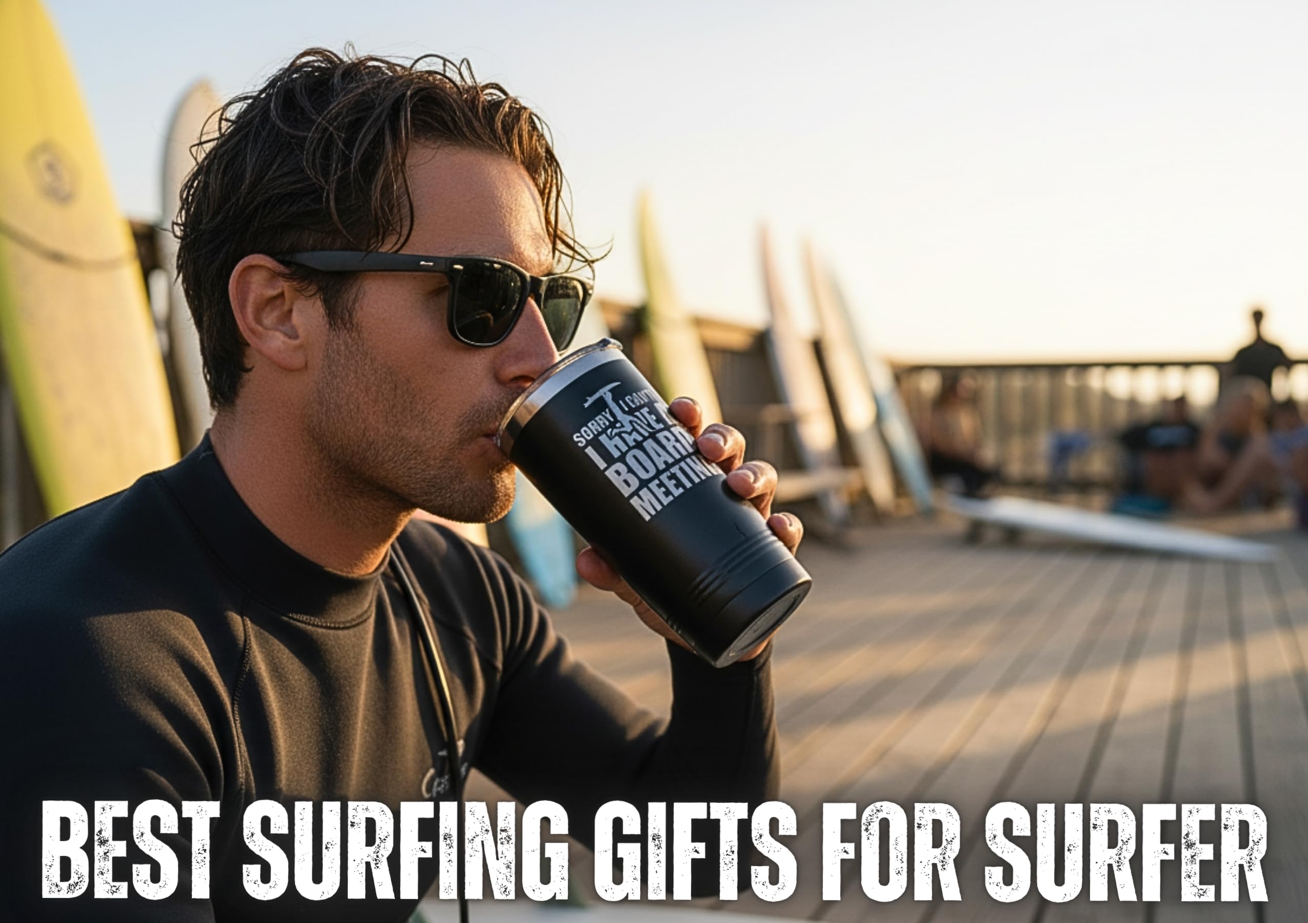 Onebttl Surfing Tumbler closeup stainless steel highlights 304 construction.