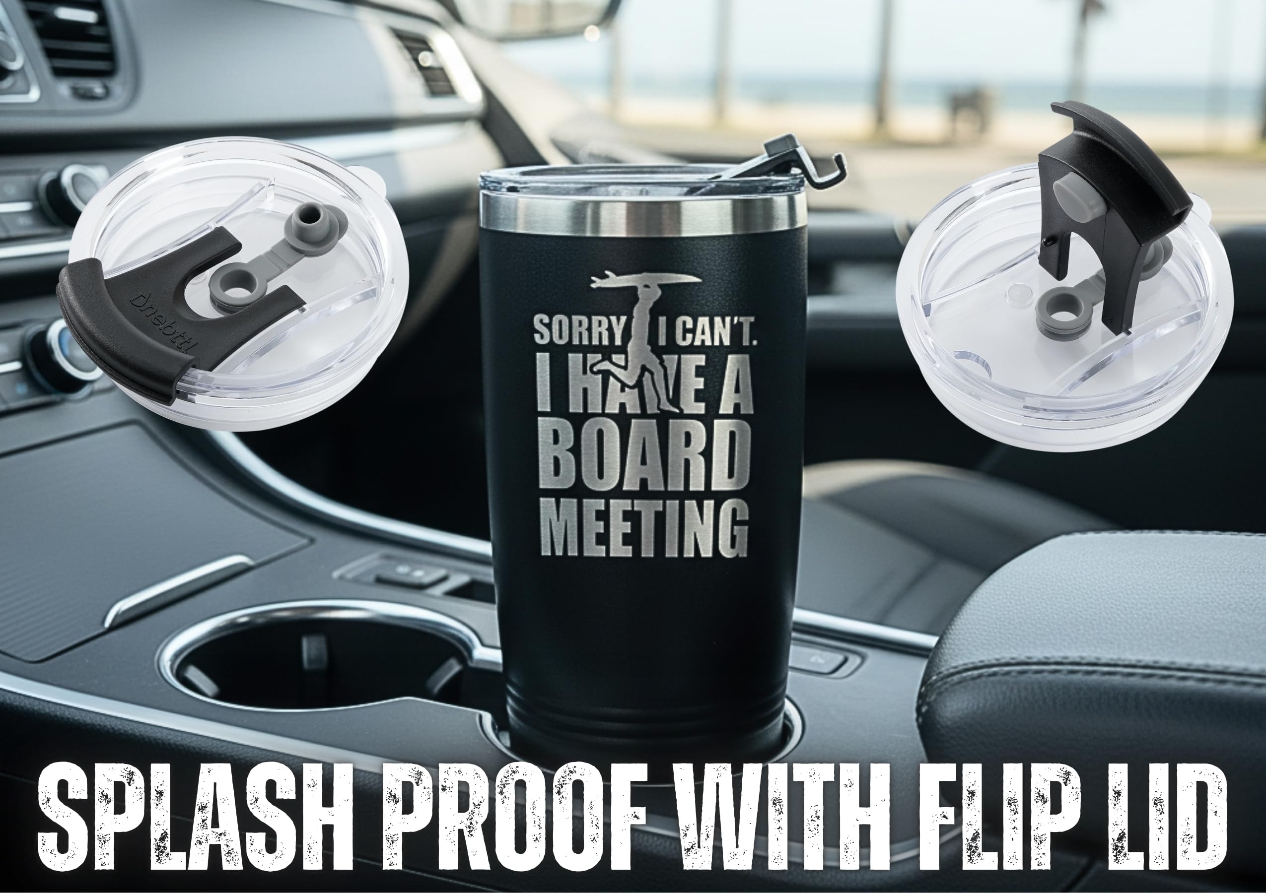 Onebttl Surfing Tumbler humor quote feature adds personality to your coffee.