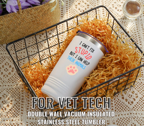 Onebttl Vet Tech tumbler front view highlights durable stainless steel