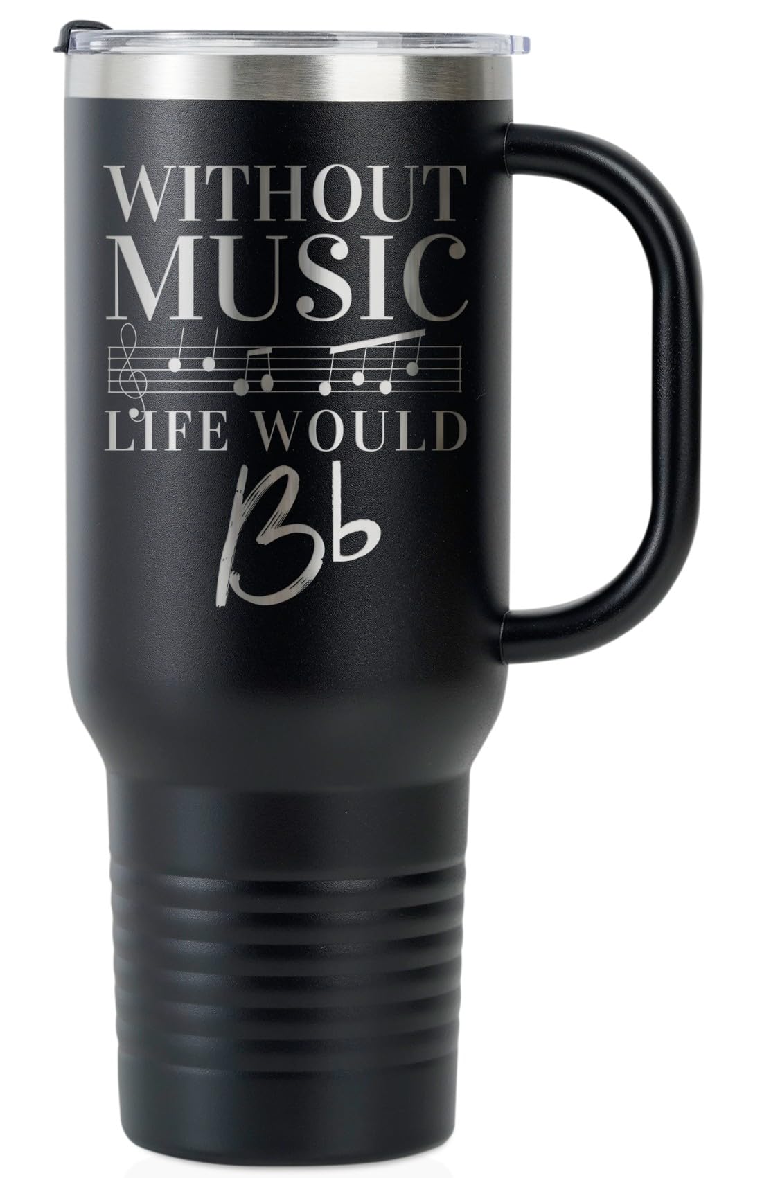 Onebttl 40oz tumbler with without music B-flat design for music lovers