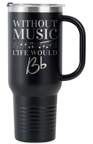 Onebttl 40oz tumbler with without music B-flat design for music lovers
