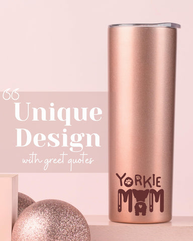 Onebttl Yorkie double-wall tumbler keeps drinks hot or cold longer