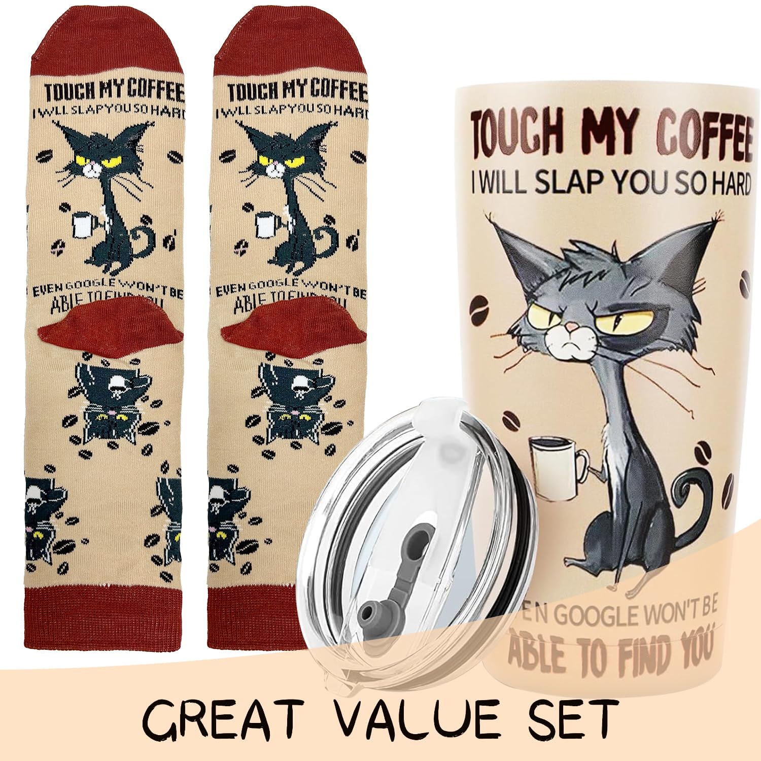 ONECES cat tumbler double-wall insulation keeps drinks hot or cold longer.