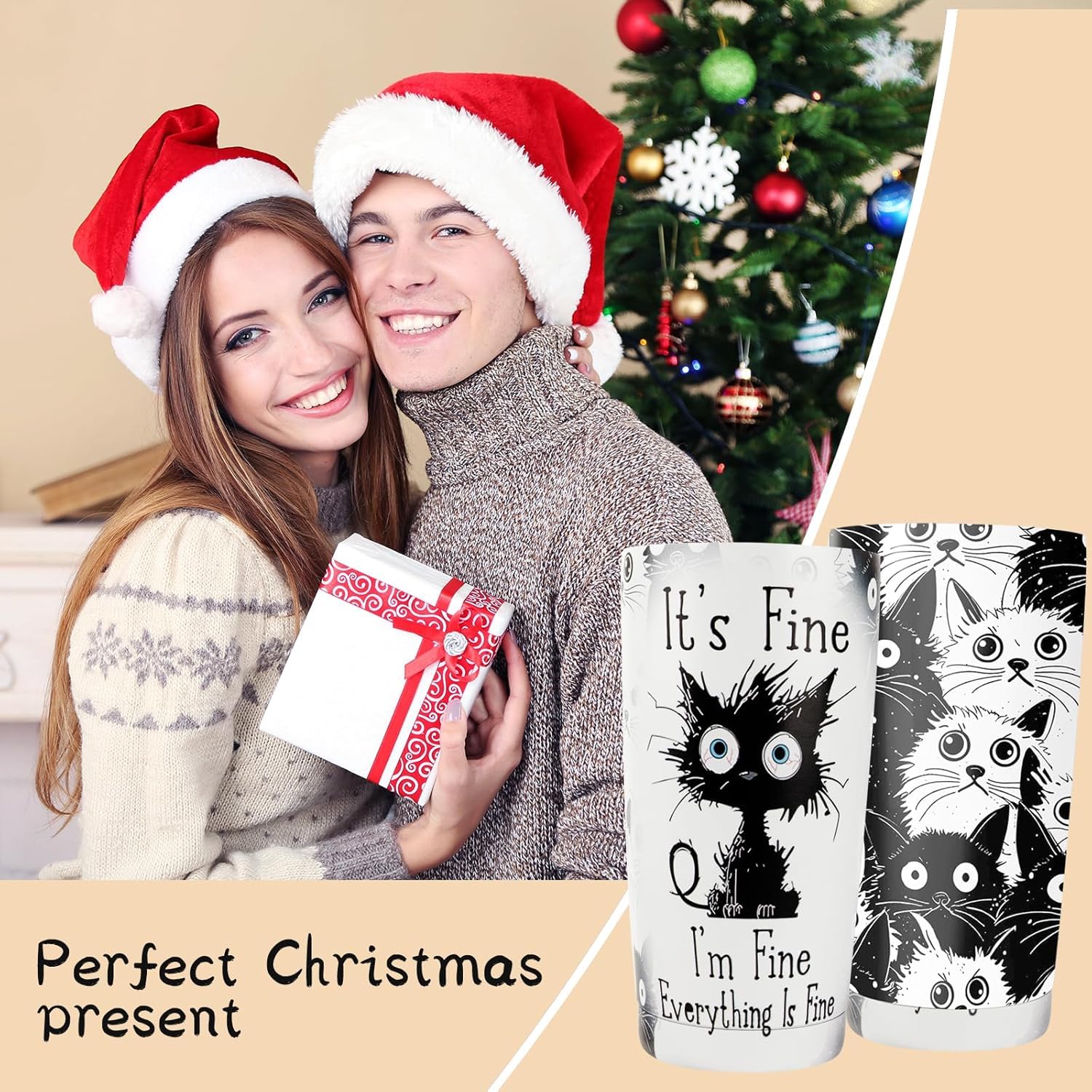 ONECES cat tumbler gift set packaging, ready for gifting to cat moms and friends.