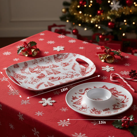 ONEderful santa-pine-snowflake design elevates holiday table styling