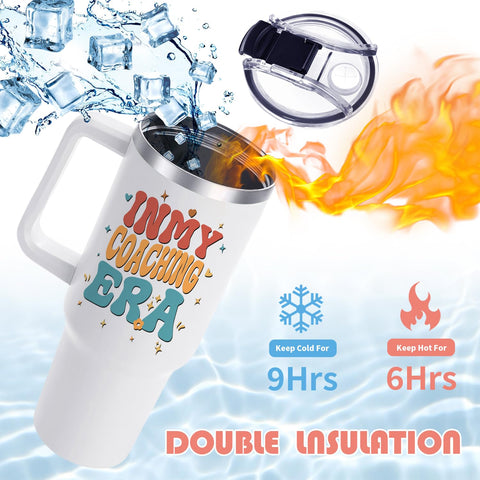 OneGemn coach tumbler stainless straw ready for quick sips.