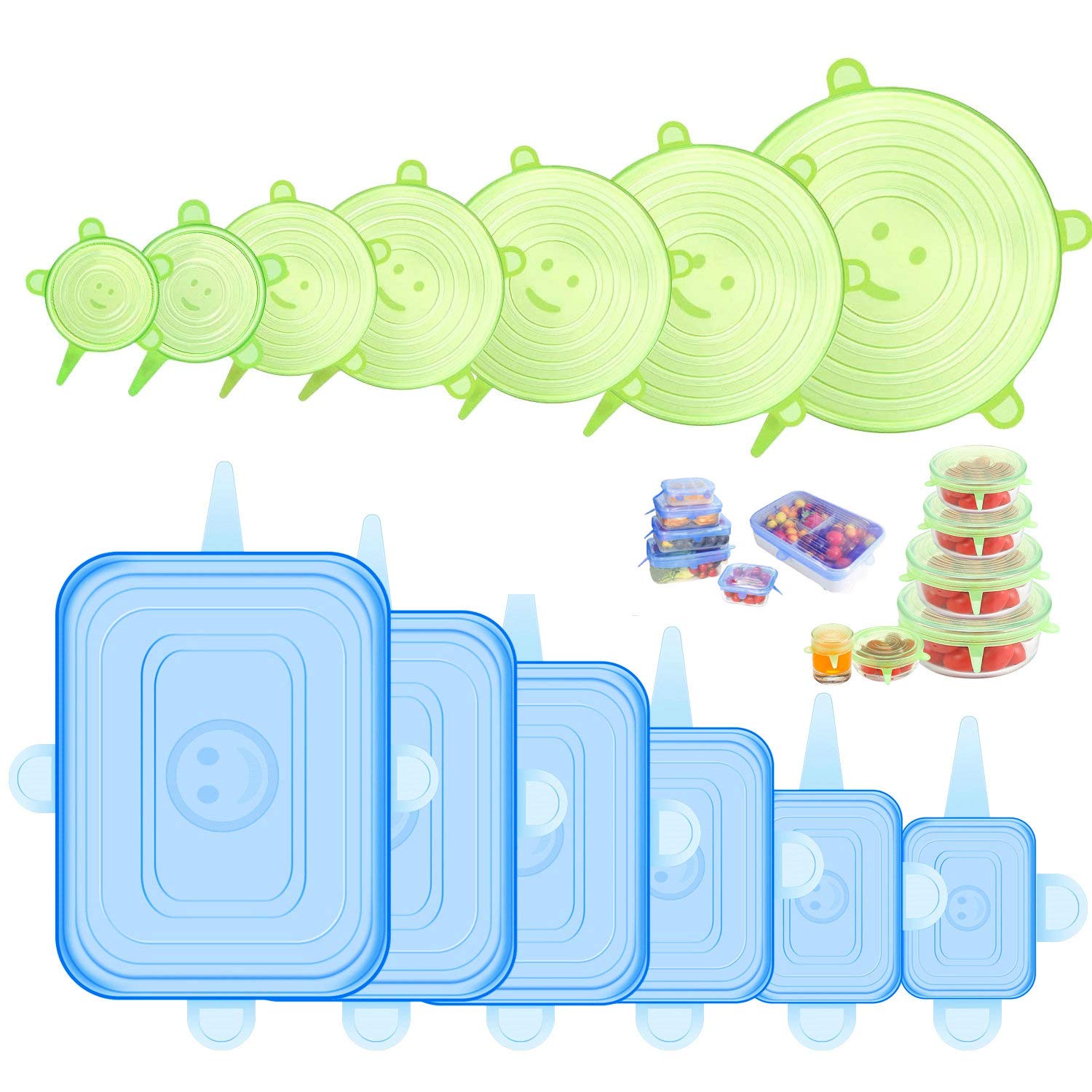 ONEGOL silicone lids set covers many containers for reusable freshness