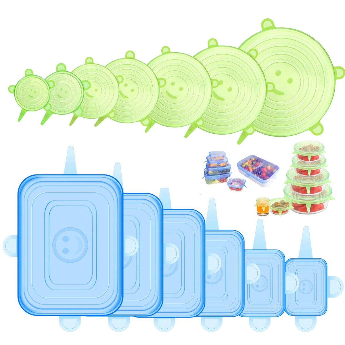 ONEGOL silicone lids set covers many containers for reusable freshness