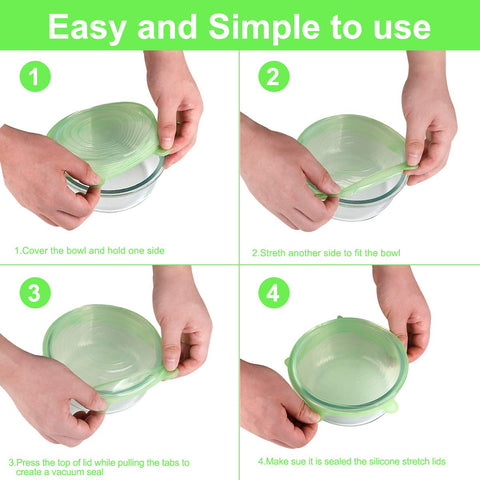 ONEGOL lids stretched to fit various sizes, reducing waste