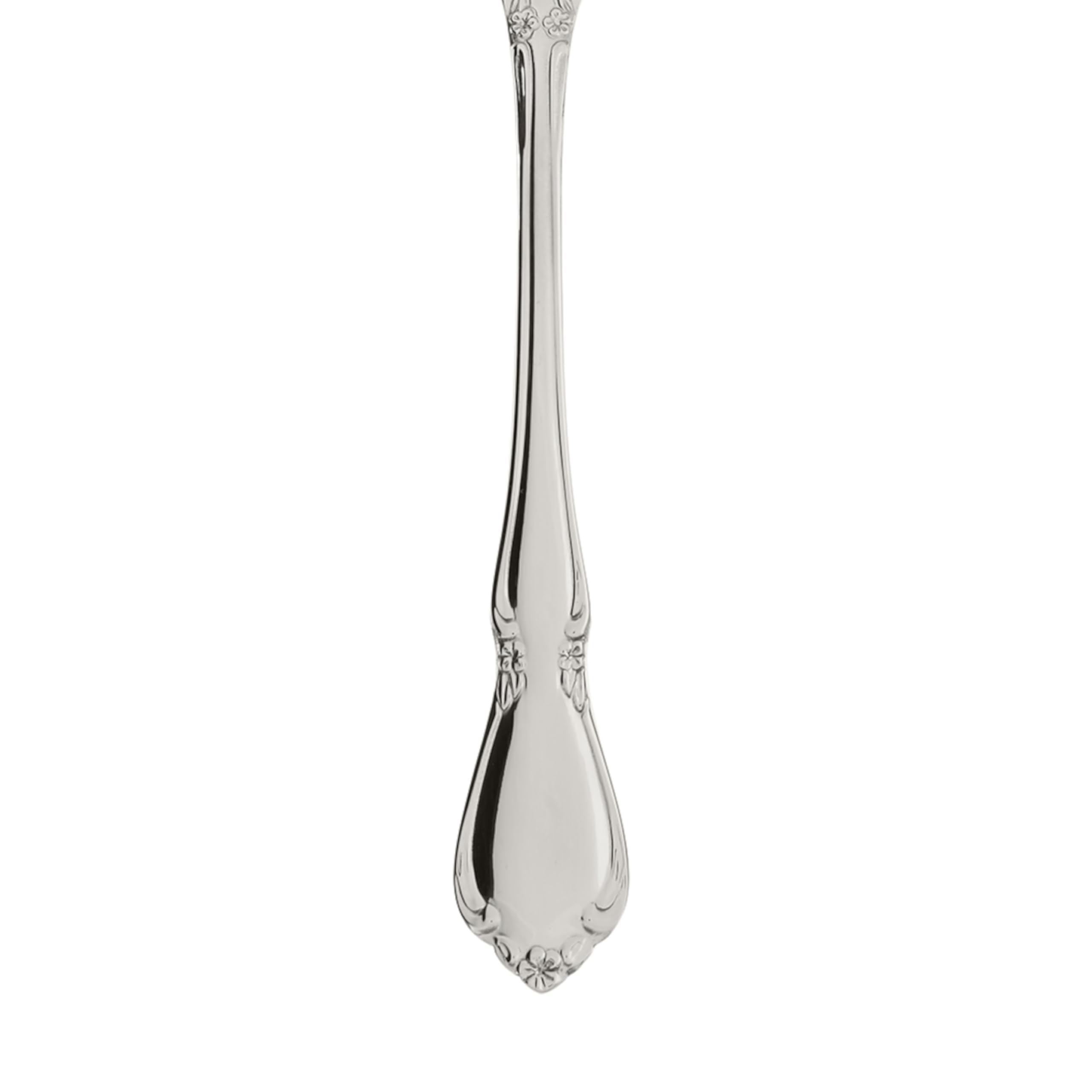Oneida Chateau dinner fork close-up highlights fiddleback design and delicate scrollwork.
