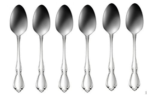Oneida Chateau teaspoons six-piece set in stainless steel for durable, everyday meals.