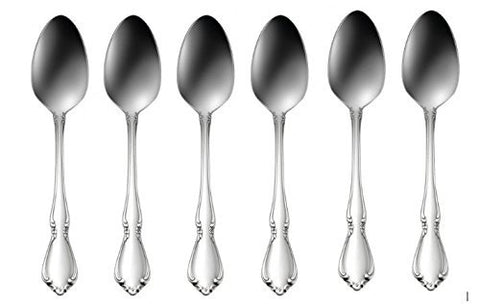 Oneida Chateau teaspoons six-piece set in stainless steel for durable, everyday meals.