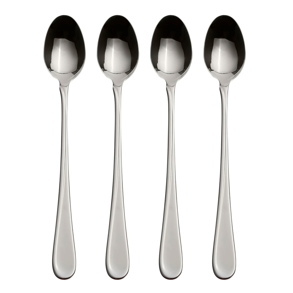 Oneida Flight tall drink spoons showcase mid-century sculptural lines for elegant entertaining.
