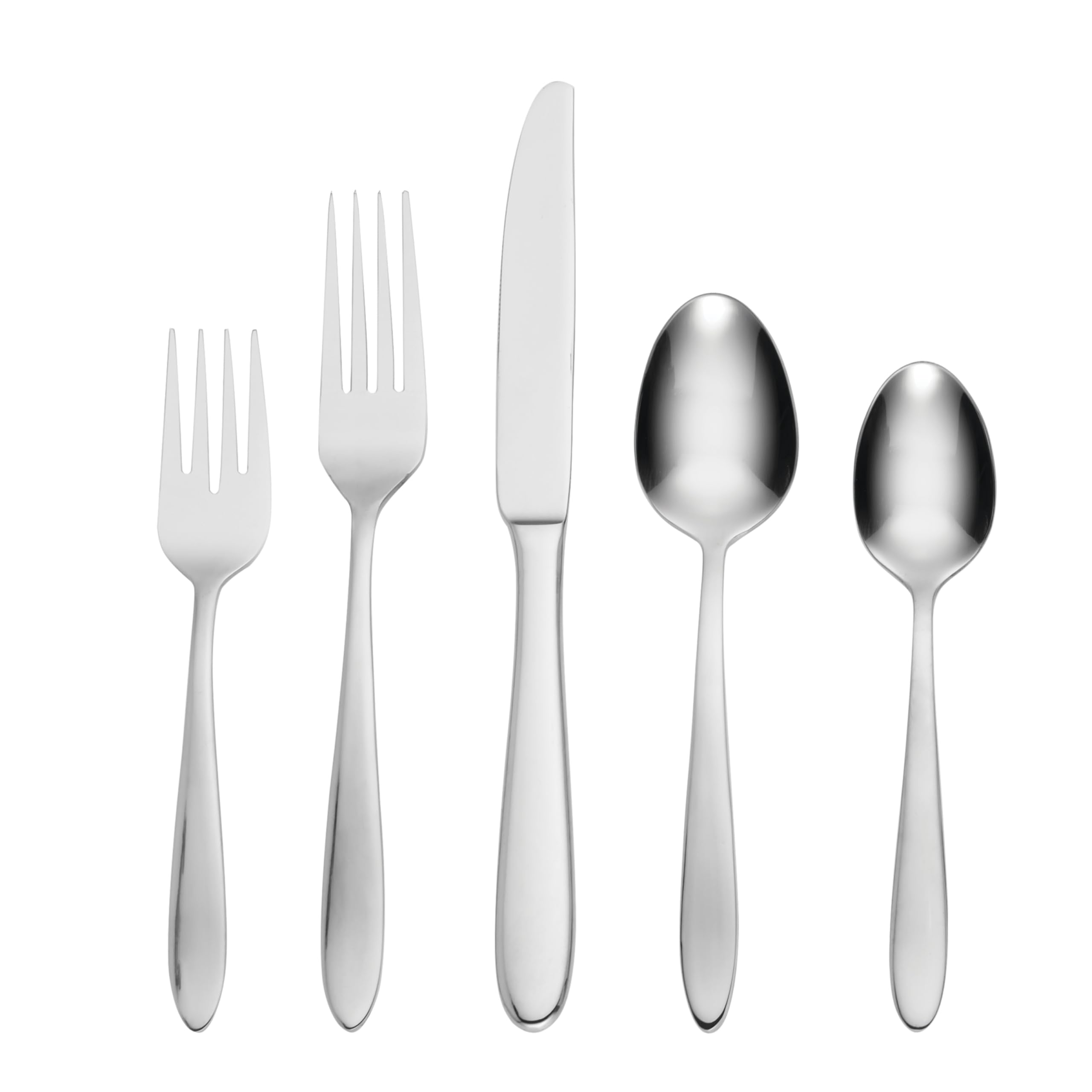 Oneida Mooncrest 45-piece set for eight, elegant finish for everyday meals.