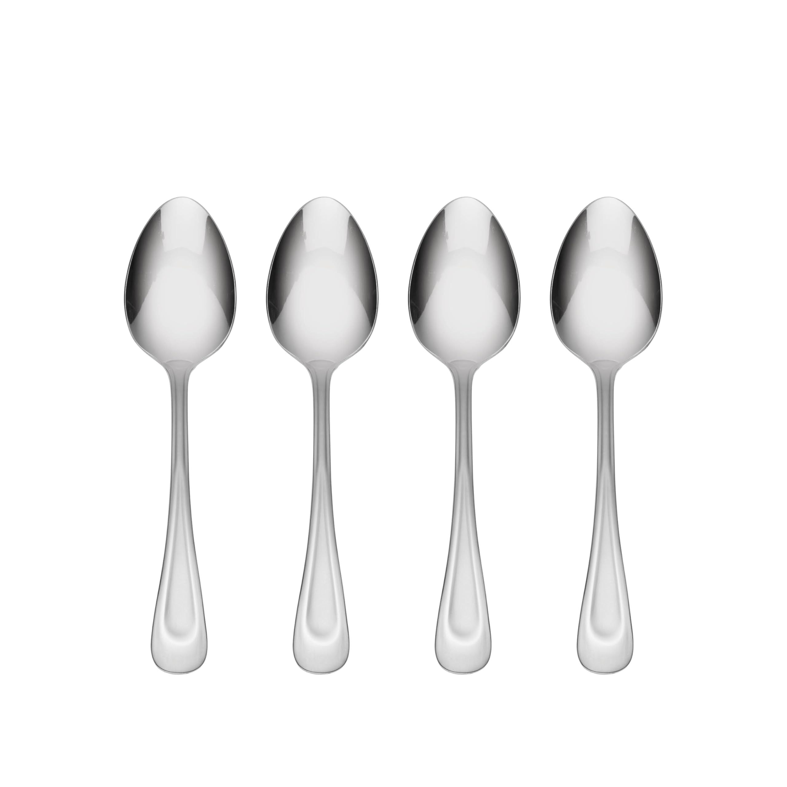 Oneida Satin Sand Dune dinner spoon close-up showing bead-blast dune pattern for daily meals.