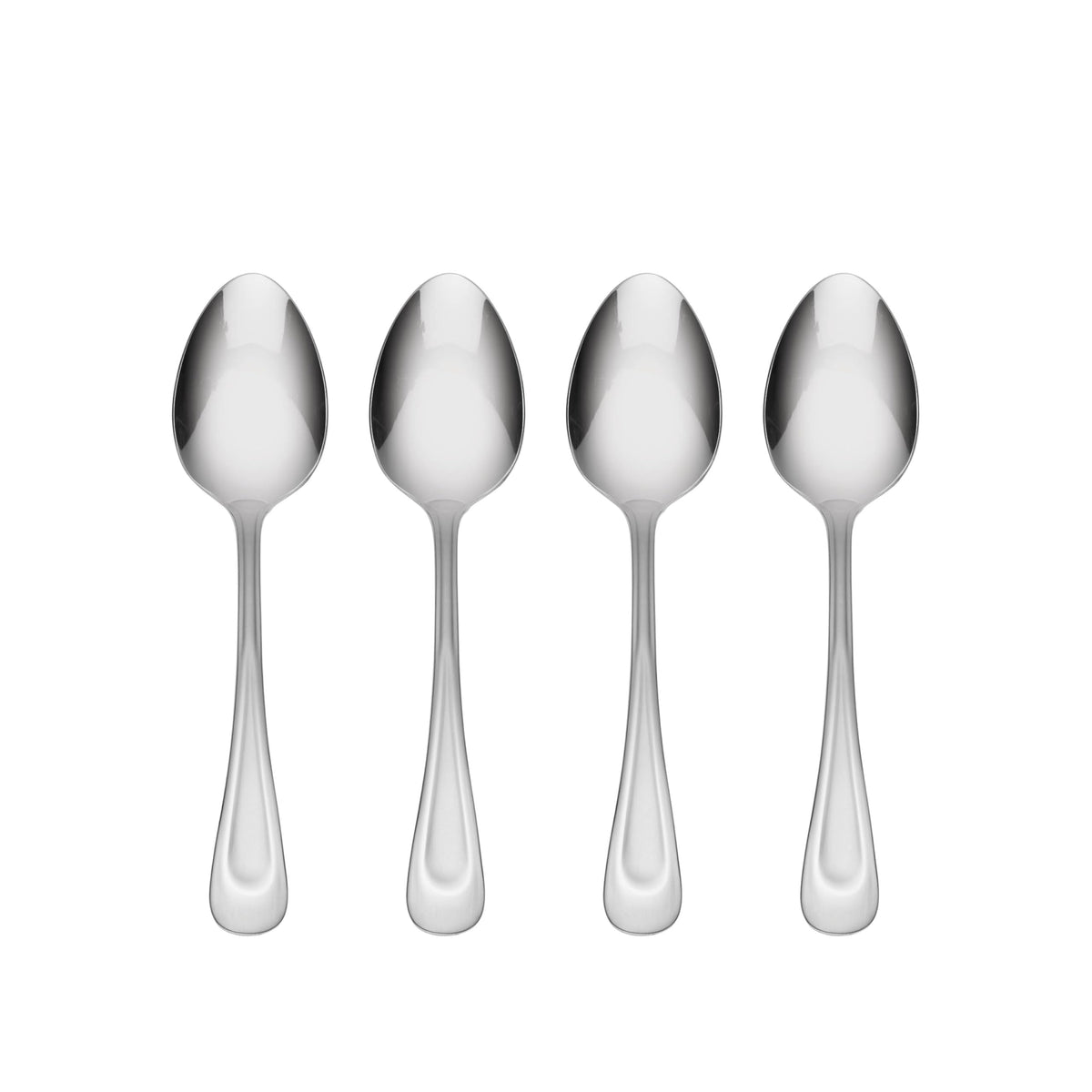 Oneida Satin Sand Dune dinner spoon close-up showing bead-blast dune pattern for daily meals.